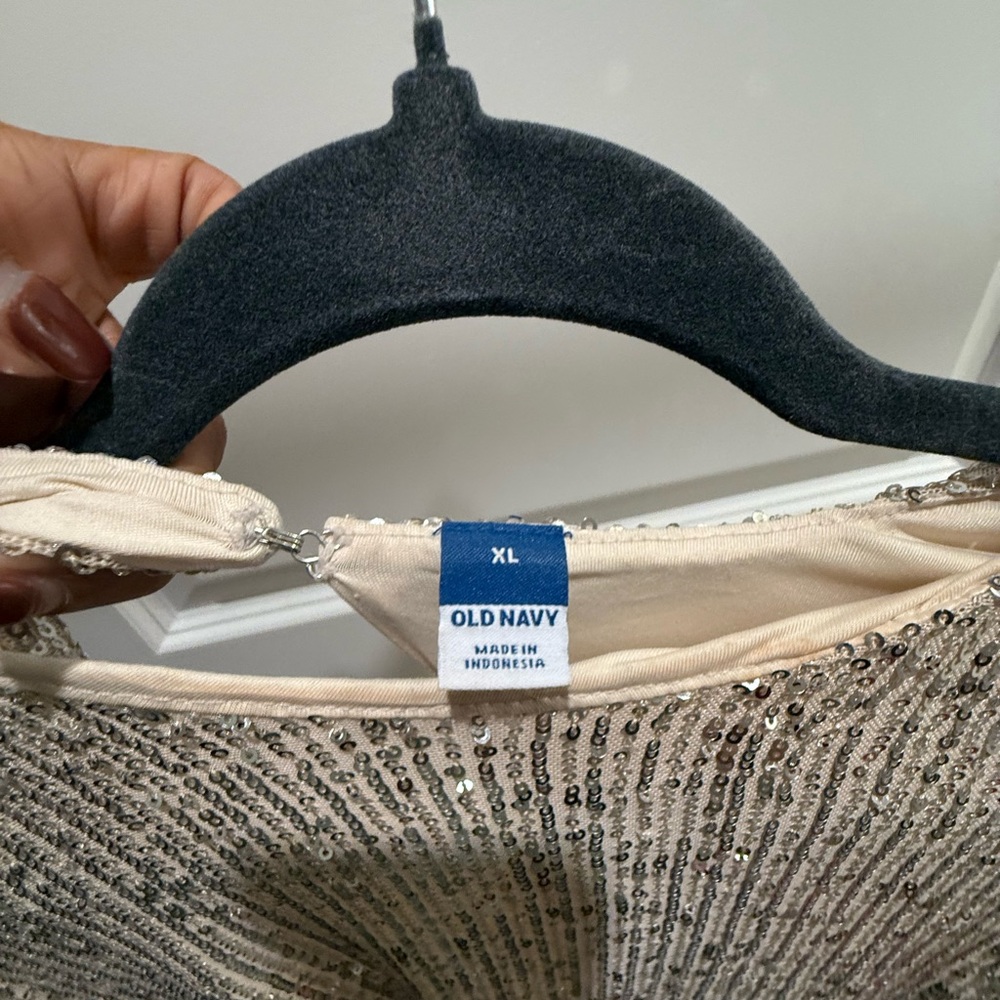 Old Navy Sequin Tank Top - Beige Champagne